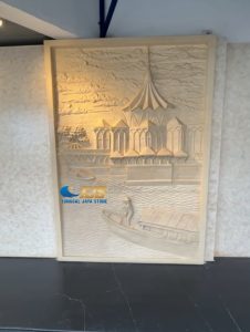 batu alam ukir motif pemandangan